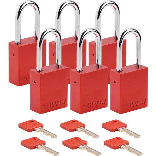 Lockout Padlock, Safety Padlock, Keyed Different, Aluminum, 1-1/2" Width OCP Construction Supplies