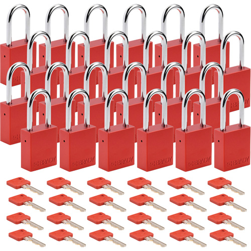 Lockout Padlock, Safety Padlock, Keyed Different, Aluminum, 1-1/2" Width OCP Construction Supplies