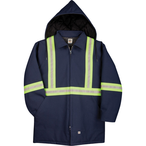 Parka en canard de premi&egrave;re qualit&eacute; avec mat&eacute;riau r&eacute;fl&eacute;chissant, Bleu marine, Grand OCP Construction Supplies