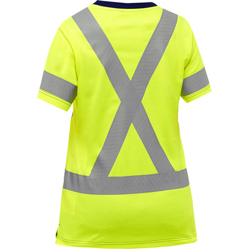 Chemise &agrave; manches courtes et X au dos Bisley pour femmes, Poly-coton, Petit, Jaune lime haute visibilit&eacute; OCP Construction Supplies