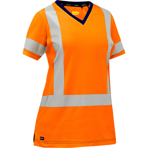 Chemise &agrave; manches courtes et X au dos Bisley pour femmes, Poly-coton, Petit, Orange haute visibilit&eacute; OCP Construction Supplies