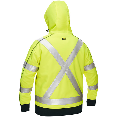 Bisley&reg; X-Back Women's Contoured Full Zip Hooded Sweatshirt with Sherpa Lining, Medium, High Visibility Lime-Yellow OCP Construction Supplies