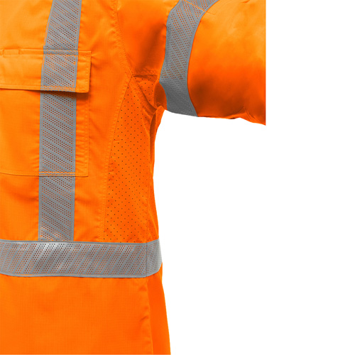 Chemise de travail &agrave; manches longues et X au dos Bisley avec X-Airflow, Poly-coton, Petit, Orange haute visibilit&eacute; OCP Construction Supplies