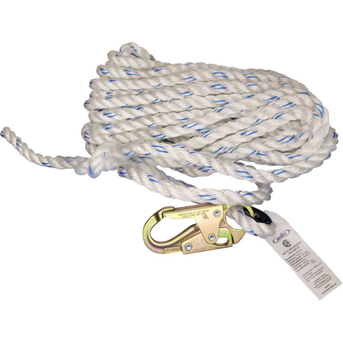 Vertical Life Line with 3/4" Snap Hook & Thimble Eye OCP Construction Supplies