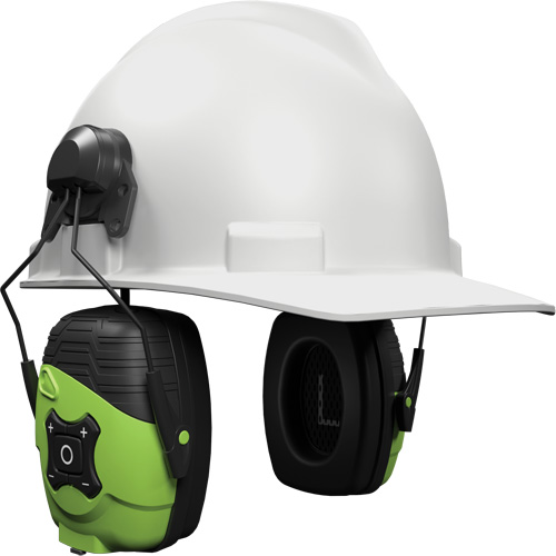 Safety Green Link Aware Bluetooth Earmuffs, Cap Mount Style, 21 dB OCP Construction Supplies