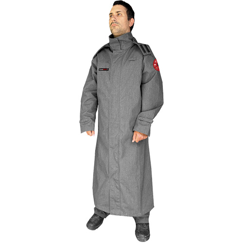 Manteau ignifuge de 52' avec capuchon fixe CoreMAX, Grand, Gris OCP Construction Supplies