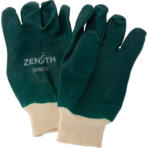 Gants verts &agrave; double enduit, 10" lo, PVC, Doublure en Jersey de coton, 70 mils OCP Construction Supplies
