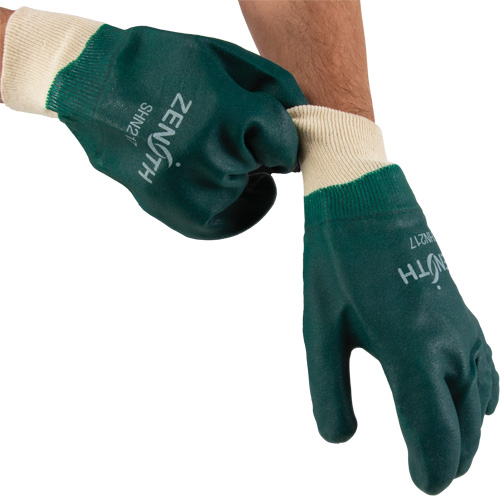 Gants verts &agrave; double enduit, 10" lo, PVC, Doublure en Jersey de coton, 70 mils OCP Construction Supplies