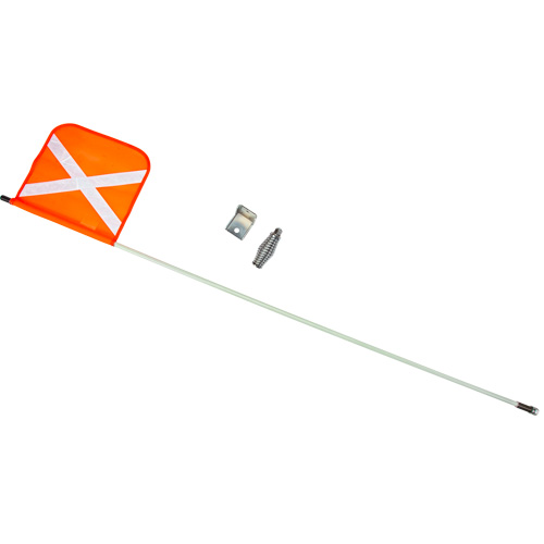 Heavy-Duty Safety Whip, Threaded Mount, 5' High, Orange with Reflective X OCP Construction Supplies