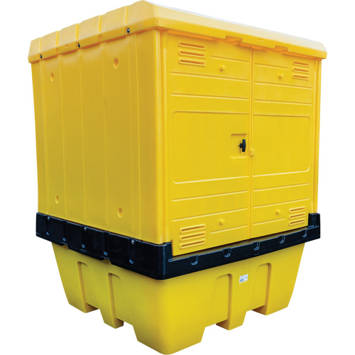 Palette contre les d&eacute;versements &agrave; GRV avec couvercle dur, 70" lo x 70" la x 90" h, Capacit&eacute; de charge 1135 lb OCP Construction Supplies
