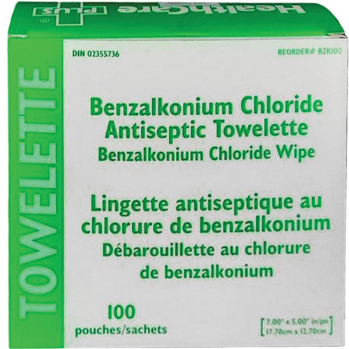 Serviette au chlorure de benzalkonium BZK, Serviette, Antiseptique OCP Construction Supplies