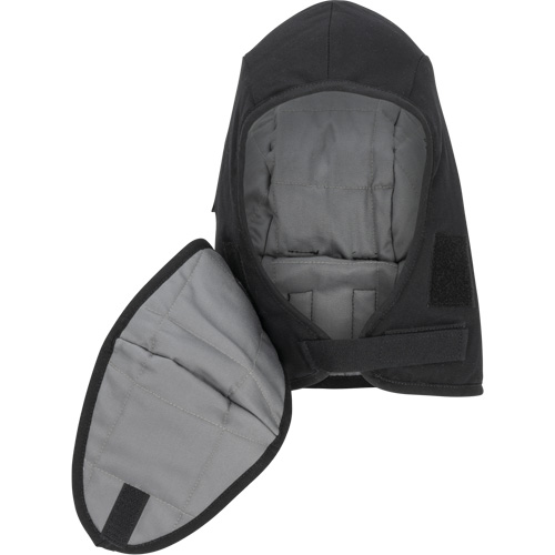 Pioneer 766A Flame-Resistant Quilted Hard Hat Liner with Detachable Mouthpiece, Black/Grey, Cotton/FR-Tech&reg;/Modacrylic/Nylon OCP Construction Supplies