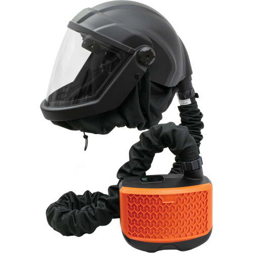 Respirateur &agrave; adduction d'air purifi&eacute; avec visi&egrave;re et ensemble de ventilation PEAKAIR DEFENDER, Respirateur &agrave; masque, Pile Lithium-ion OCP Construction Supplies