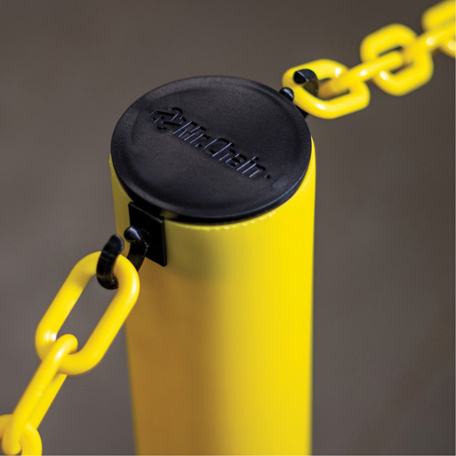 Industrial Stanchion Kit with Plastic Chain, 37" High, Black OCP Construction Supplies