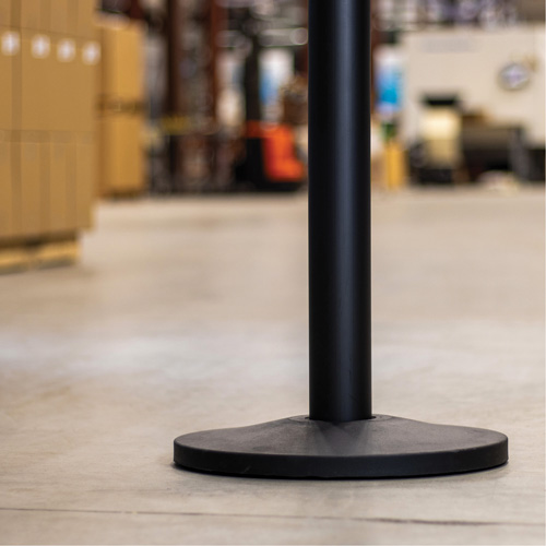 Industrial Stanchion Kit with Plastic Chain, 37" High, Black OCP Construction Supplies