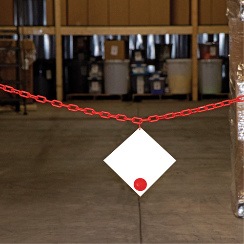 Plastic Barrier Chain, Green, 2" Link, 100' Length OCP Construction Supplies