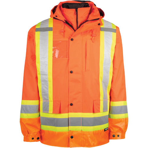 High-Visibility 7-in-1 Jacket, Polyester, High Visibility Orange, 3X-Large OCP Construction Supplies