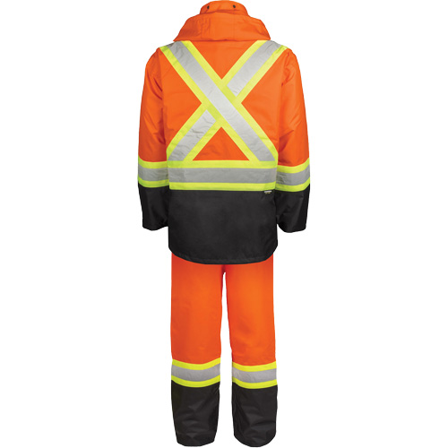 High-Visibility 150-Deniers Rain Suit, Polyester, 3X-Large, High Visibility Orange OCP Construction Supplies