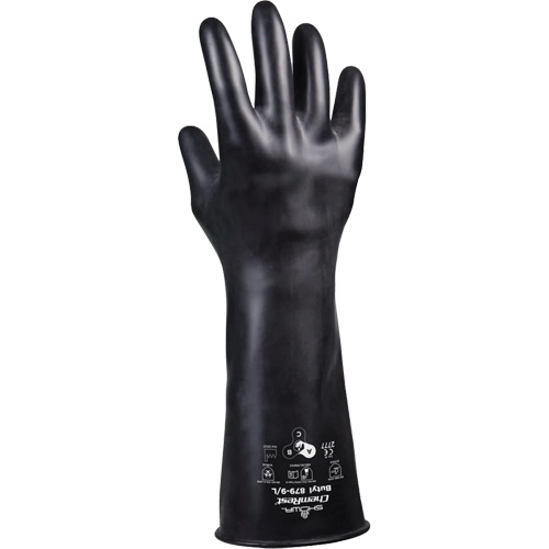 Gants r&eacute;sistants &agrave; l'acide 879, Taille Moyen/8, 14" lo, Caoutchouc butyle, 28 mils OCP Construction Supplies