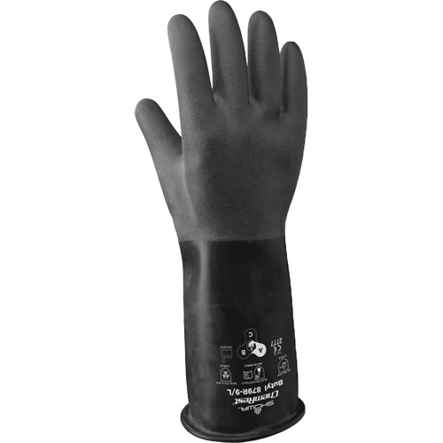 Gants r&eacute;sistants &agrave; l'acide 879R, Taille Grand/9, 14" lo, Caoutchouc butyle, 28 mils OCP Construction Supplies