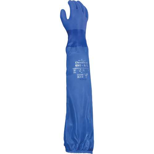 Gants r&eacute;sistants aux produits chimiques 690, Taille Moyen/8, 26" lo, Coton/PVC OCP Construction Supplies