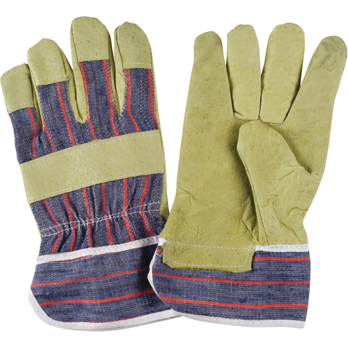 Gant pour ajusteur confortable r&eacute;sistant &agrave; l'abrasion, Grand, Paume en Cuir fleur de porc, Doublure en Coton OCP Construction Supplies