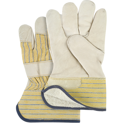 Abrasion-Resistant Winter-Lined Fitters Gloves, Ladies, Grain Cowhide Palm, Cotton Fleece Inner Lining OCP Construction Supplies