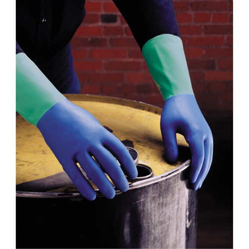 Protector Gloves, Size 6/Small/6.5, 13" L, Nitrile/Rubber Latex, Flock-Lined Inner Lining, 28-mil OCP Construction Supplies
