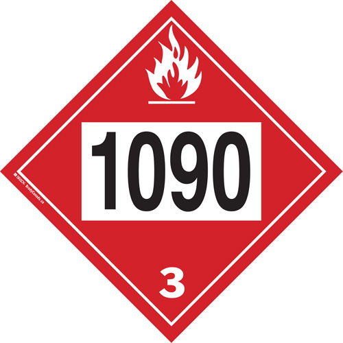 Plaque-&eacute;tiquette TMD 1090 pour liquide inflammable ac&eacute;tone, Plastique OCP Construction Supplies
