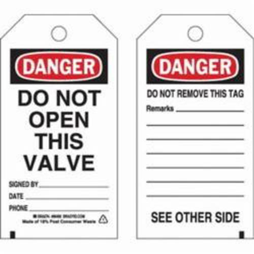 Self-Laminating Safety Tags, Polyester, 3" W x 5-3/4" H, English OCP Construction Supplies