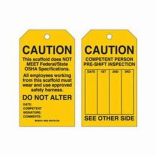 Scaffold Safety Tags, Polyester, 4" W x 7" H, English OCP Construction Supplies