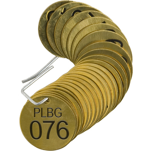 &eacute;tiquettes num&eacute;rot&eacute;es pour vannes PLPG, # 076-100, Laiton, 1,5" dia. OCP Construction Supplies