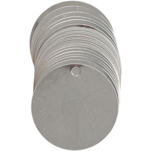 Blank Write-On Valve Tags, Stainless Steel, 2" dia OCP Construction Supplies