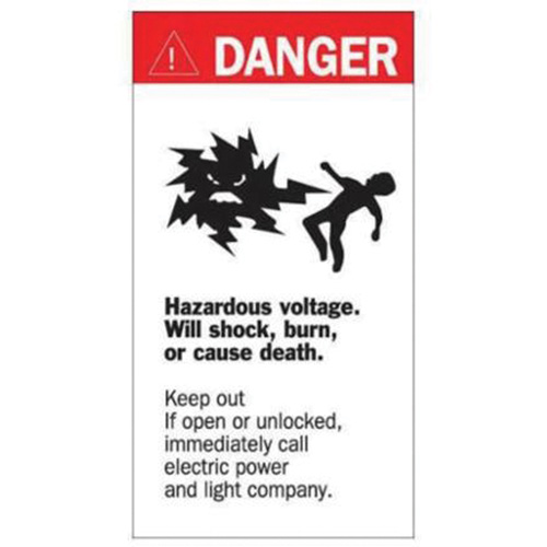 "Danger Hazardous Voltage" Sign, 8" x 4-1/2", Acrylic, English with Pictogram OCP Construction Supplies