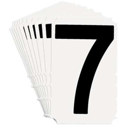 &eacute;tiquettes de lettres et chiffres gothiques individuels Quick-Align, 7, 4" h, Noir sur blanc OCP Construction Supplies
