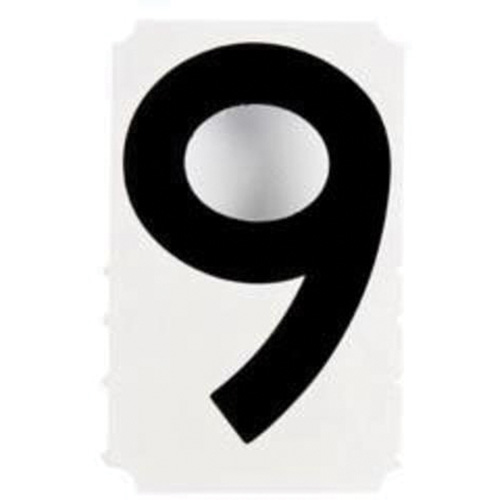 Quick-Align&reg; Individual Gothic Number and Letter Labels, 9, 4" H, Black OCP Construction Supplies