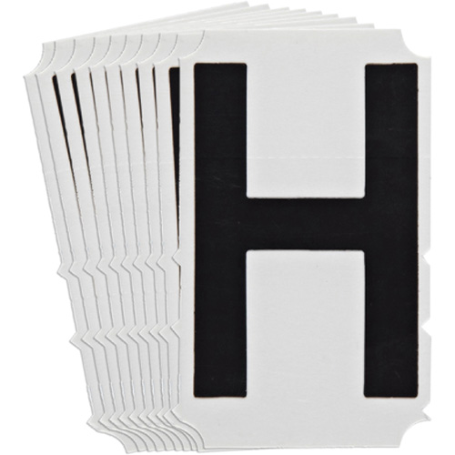 Quick-Align&reg;Individual Gothic Number and Letter Labels, H, 4" H, Black OCP Construction Supplies