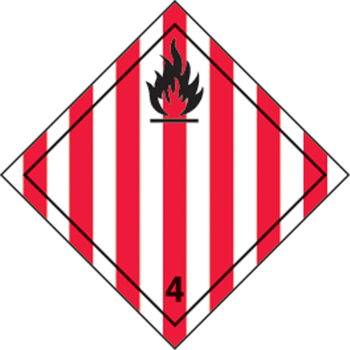 TDG Shipping Labels, Class 4.1, Flammable Solids, Vinyl OCP Construction Supplies