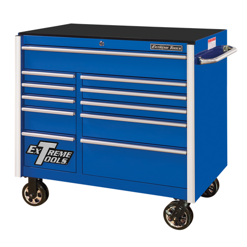RX Series Rolling Tool Cabinet, 11 Drawers, 41-1/2" W x 25-1/2" D x 40-1/2" H, Blue OCP Construction Supplies