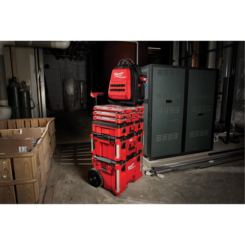 Packout Backpack, 15-3/4" L x 11-4/5" W, Black/Red, Ballistic OCP Construction Supplies