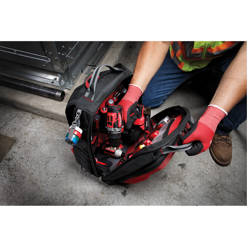 Packout Backpack, 15-3/4" L x 11-4/5" W, Black/Red, Ballistic OCP Construction Supplies