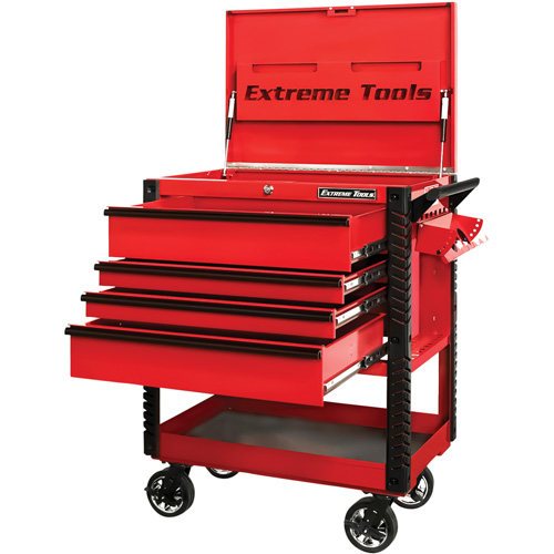 Chariot &agrave; outil s&eacute;rie EX de luxe, 4 tiroirs, 22-7/8" lo x 33" la x 44-1/4" h, Rouge OCP Construction Supplies