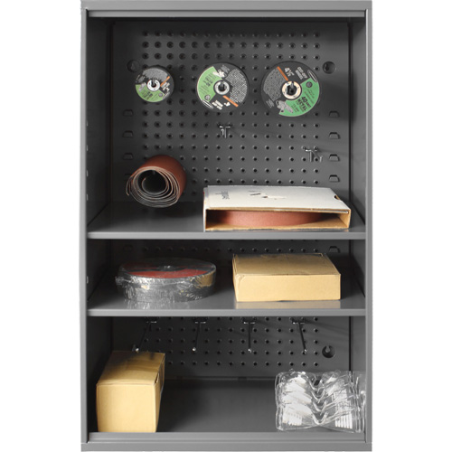 Armoire d'entreposage de produits abrasifs avec panneau perfor&eacute;, Acier, 19-7/8" x 14-1/4" x 32-3/4", Gris OCP Construction Supplies