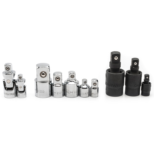 10-Piece 1/4", 3/8" & 1/2" Drive Universal Joint and Adapter Set OCP Construction Supplies