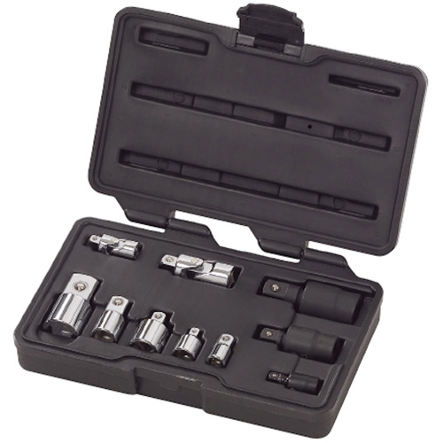 10-Piece 1/4", 3/8" & 1/2" Drive Universal Joint and Adapter Set OCP Construction Supplies