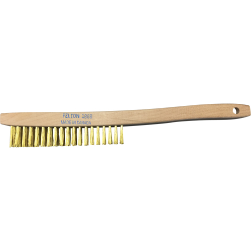Brosses de nettoyage &agrave; manche recourb&eacute;, Laiton, 4 x 19 rangs de fils, Longueur 14" OCP Construction Supplies