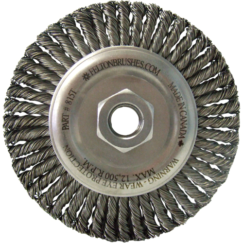 Brosses m&eacute;talliques &agrave; touret, Dia. 5-7/8", Fils 0,02", Arbre 5/8"-11, Acier OCP Construction Supplies