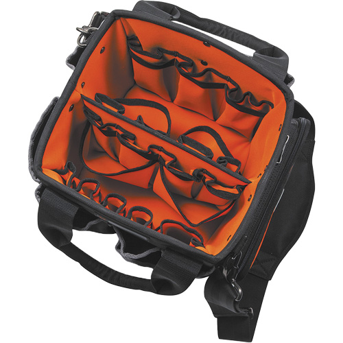 Tradesman Pro Tool Tote, Ballistic Nylon, 40 Pockets, Black/Orange OCP Construction Supplies
