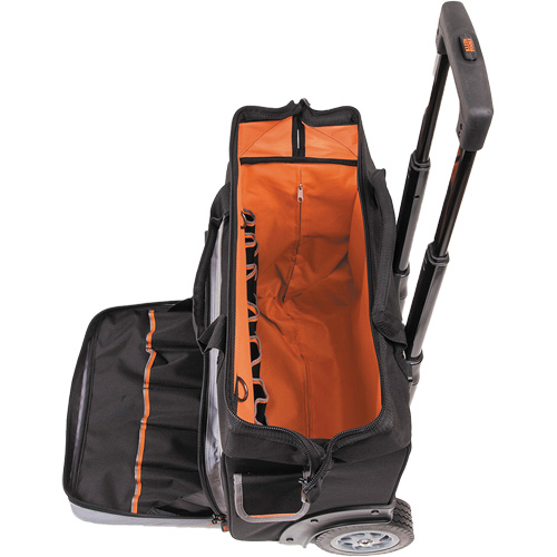 Tradesman Pro Rolling Tool Bag, Ballistic Polyester, 24 Pockets, Black/Orange OCP Construction Supplies