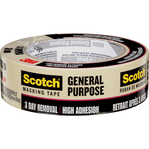 Scotch&reg; Contractor Grade Masking Tape 2020, 36 mm (1-1/2") x 55 m (180'), Beige OCP Construction Supplies